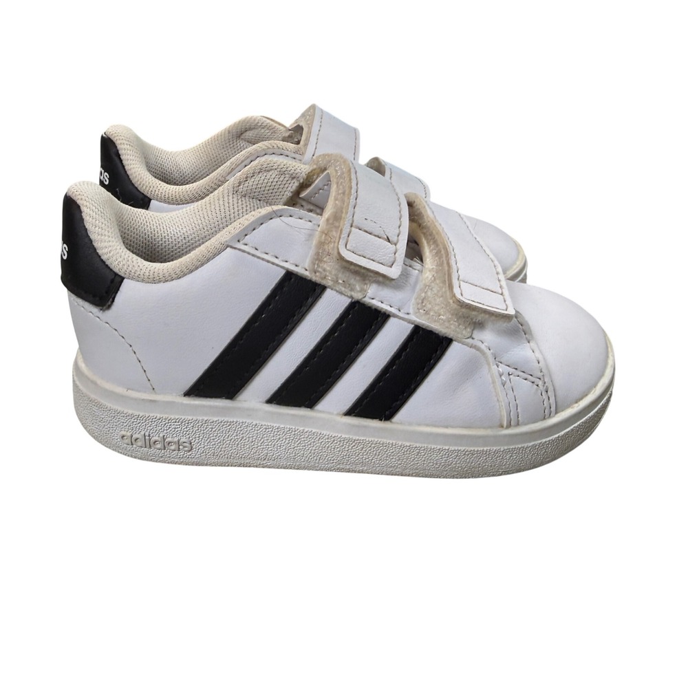 Adidas Grand Court 2.0 CF I Toddler Sneakers White Black Shoes Size 6K Kicks